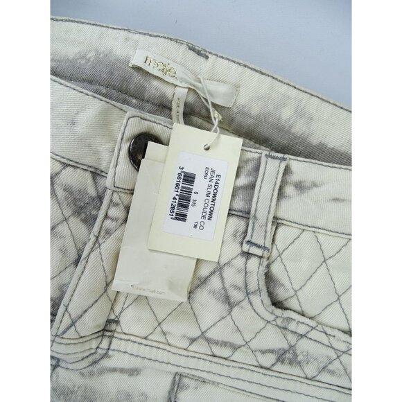 Maje Downtown Denim Skinny Jeans Quilted Pattern Zip Ankle Slim Size 38 (US M) - Picture 3 of 9
